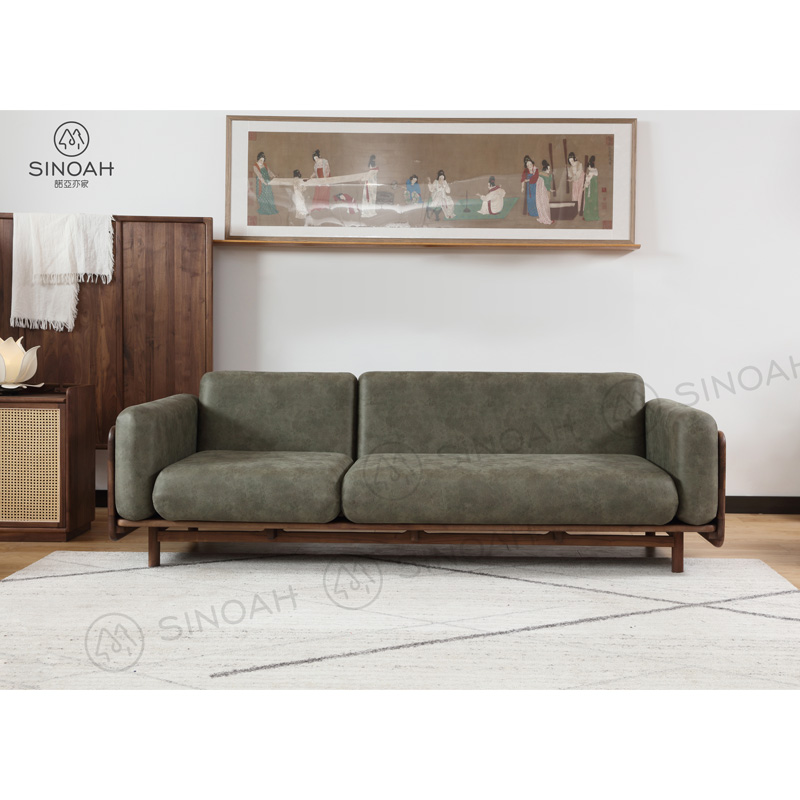 Orzechowa designerska sofa